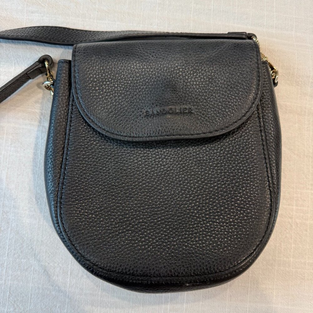 Crossbody Pebbled Black Leather Shay Purse | Bandolier